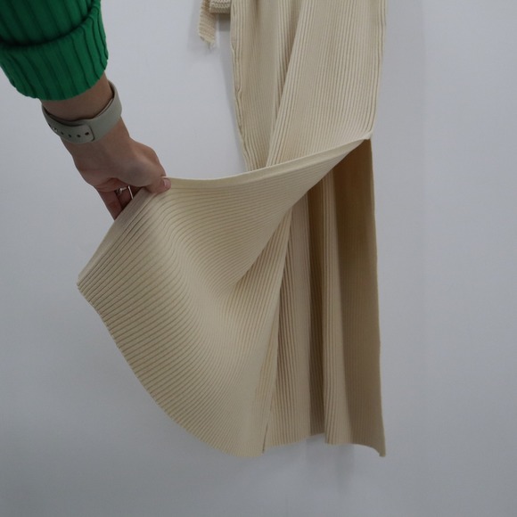 Joie Knit Midi Dress Womens L Beige Ribbed Classic Boho Staple Casual Chic - Picture 8 of 16